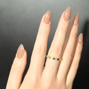 Glossy Almond Press On Nails Nude Pink Short Fake Nails Artificial Full Cover Finger Manicure For Women Simple Style
