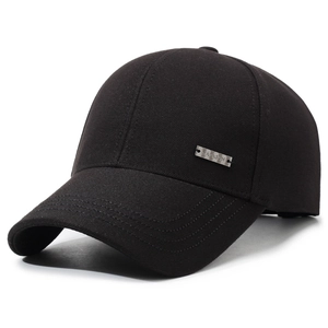 Casquette de baseball classique noire pour hommes avec petit logo en métal Narason sur le côté