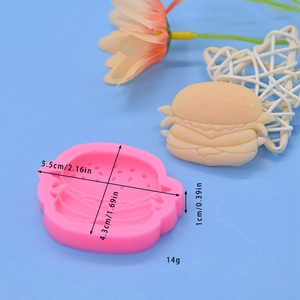 Stampo in silicone a forma di hamburger per pasticceria fai da te, torte e cioccolato