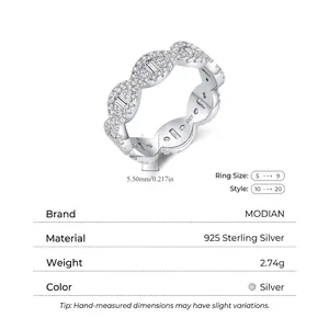 Elegant S925 sterling silver ring with sparkling CZ stones and wave-like design