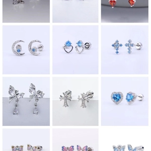 Sweet Cool Alloy Rhinestone Heart Butterfly Moon Cross Stud Earrings For Women Artificial Pearl Stainless Steel Piercing Jewelry