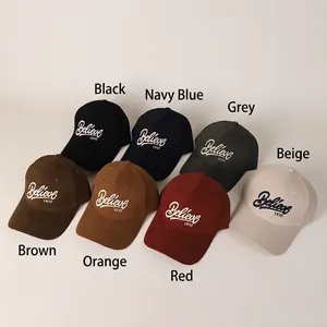 Classic cotton baseball caps with 3D Believe 1970 embroidery in seven various colors