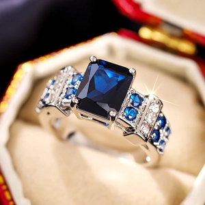 Luxury Square Zircon Ring For Women Copper Emerald Cut Micro Pave Palace Style Elegant Vintage Party Jewelry Accessory