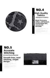 Détail du tissu denim 100% coton avec motif d'étoiles vintage et coutures soignées