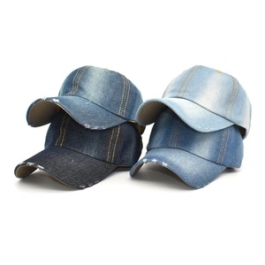 Distressed Denim Baseball Cap Washed Cotton Breathable Sun Hat Outdoor Vintage Streetwear Peaked Cap Adjustable For Men Women