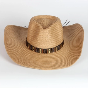 Western Cowboy Strohhut Breite Krempe Sonnenschutz Sommer Strand Outdoor Ethnischen Stil Band Für Herren Damen
