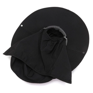 Chapeau de soleil homme pour pêche avec protège-nuque et masque facial respirant noir