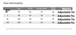 Detailed size chart for lace sleeve dress with chest, length, and shoulder measurements