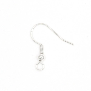 Silver S925 sterling silver U-shaped ear hooks with beads for DIY jewelry making