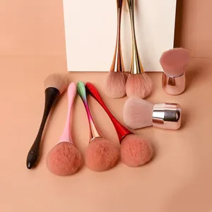 Professional Loose Powder Blush Brush Soft Synthetic Fiber Bristles Small Waist Handle Makeup Tools For Face Setting
