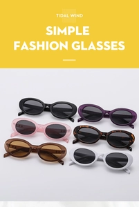 Collection of oval fashion sunglasses in six colors with star detail on temple