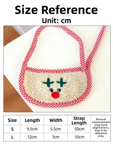 Size chart for dog bandana showing S and L dimensions for neck accessories