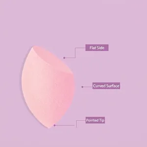 Pink multipurpose makeup sponge set with slanted edge for flawless foundation application