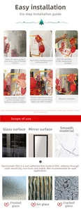 Instructional guide for applying static PVC snowflake window decals on smooth surfaces