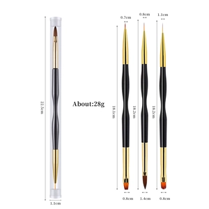 Set di pennelli per nail art a doppia punta con dettagli dorati e peso di 28g