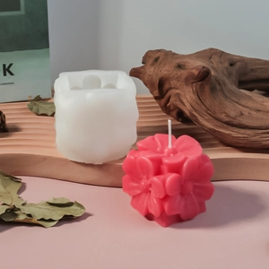 Molde de silicona 3D de racimo de flores para velas aromáticas hechas a mano DIY