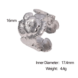 Detailed size chart showing 16mm flower diameter and 17.4mm inner ring diameter