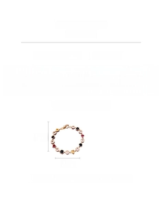 Detailed close-up of 18K gold plated copper bracelet with multi-colored heart-shaped zircons