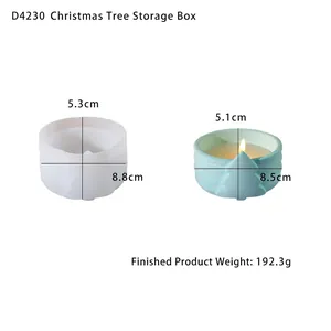 Stampo in silicone per scatola portaoggetti albero di Natale e vasetto per candele