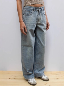 Women High Waisted Wide Leg Jeans Washed Distressed Denim Straight Pants Retro Streetwear Casual Loose Fit Long Trousers
