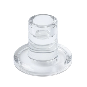 Clear crystal glass heel protectors for weddings and table decor with non-slip round base