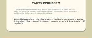 Detailed cleaning guide and maintenance instructions card for the dual-use cushion puff