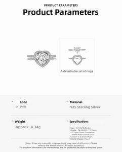 Macro detail of a 925 sterling silver heart ring set with 5A grade cubic zirconia