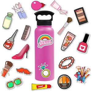 Lot de 50 autocollants de maquillage mignons et étanches pour ordinateurs et bagages