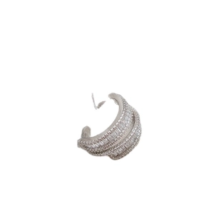 Elegant multi-layer silver ring featuring sparkling zircon stones for a luxury look
