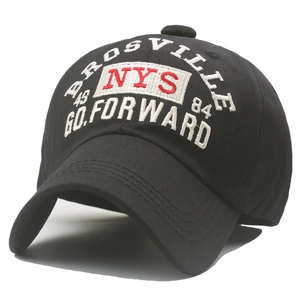 Classic black baseball cap with Brosville NYS 3D embroidery and pre-curved brim