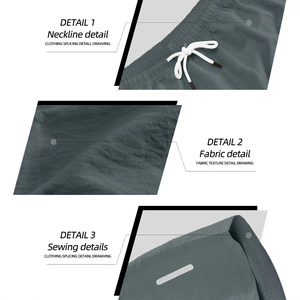 Men's grey quick-dry athletic shorts with drawstring waist and tactical zipper pocket