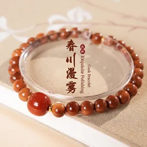 Beaded Bracelet Southern Red Agate And Cook Nut With Alloy Spacers Retro New Chinese Ethnic Style Jewelry For Women