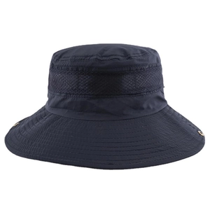Outdoor Sun Hat Men Wide Brim Breathable Mesh Quick Dry Fisherman Hat Adjustable Wind Rope Fishing Hiking Camping