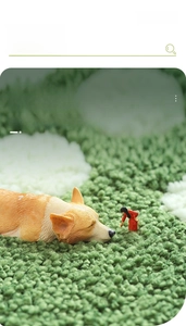 Close-up of thick green cat paw bath mat showing absorbent non-slip flocked texture