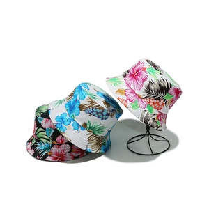 Chapeau Bob À Fleurs Coton Imprimé Tropical Protection Solaire Été Plage Voyage Extérieur