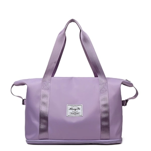Large capacity purple travel gym bag with dry wet separation compartment for workout