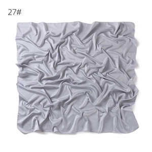 Solid color satin square scarf for women, large soft breathable matte silk-like hair scarf.