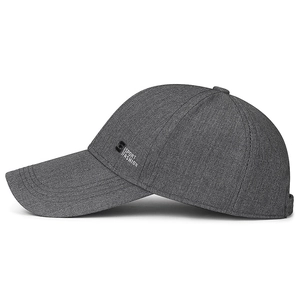 Dark gray long brim baseball cap with S SPORT side print in textured melange fabric