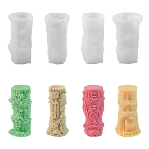Europese stijl kolomkaars mallen voor DIY zeep en gips ambachten met reliëf cilinder set
