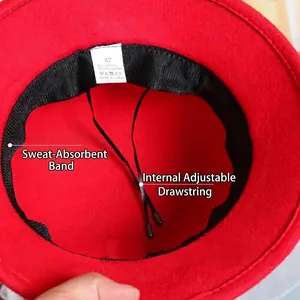 Elegante cappello bombetta in feltro da donna con coulisse interna e fascia tergisudore