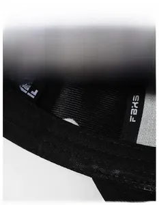 Close-up of breathable wide sweatband and detailed stitching inside the black baseball cap