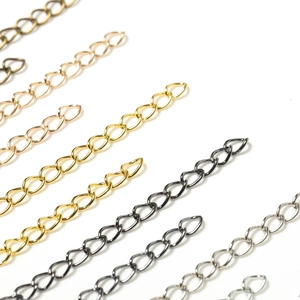Polished metal extender chains in gold silver and rose gold for DIY jewelry making