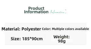 Detailed product specifications for cotton linen scarf size 185x90cm in polyester