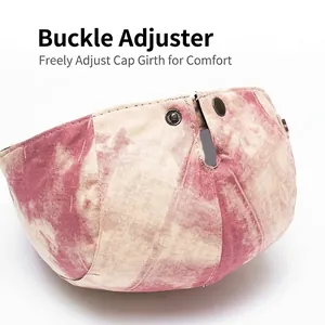 Tie-dye flat cap featuring an adjustable metal buckle and breathable vintage fabric
