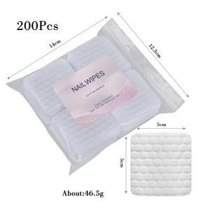Lint-free nail polish remover pads with honeycomb texture in 200pcs pack for nail cleaning
