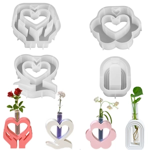 Arch Heart Hand Gesture Silicone Mold For Hydroponic Vase Base DIY Resin Casting Plaster Craft Home Decor Handmade