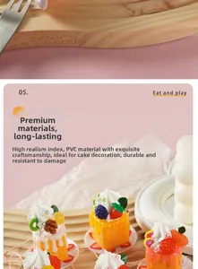 Detailansicht Miniatur-Erdbeerkuchen Anhänger aus PVC mit realistischer Fruchtstruktur