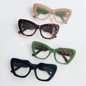 Cat eye glasses frames in four colors with thick acetate design and vintage style