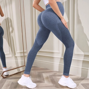 High-waist seamless knitted yoga leggings with honeycomb mesh and body-shaping fit