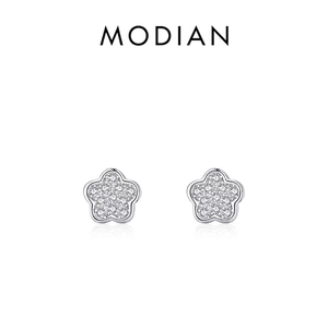 Elegante S925 Sterling Silber Blumenstecker mit schimmernden Zirkonia-Steinen für Damen